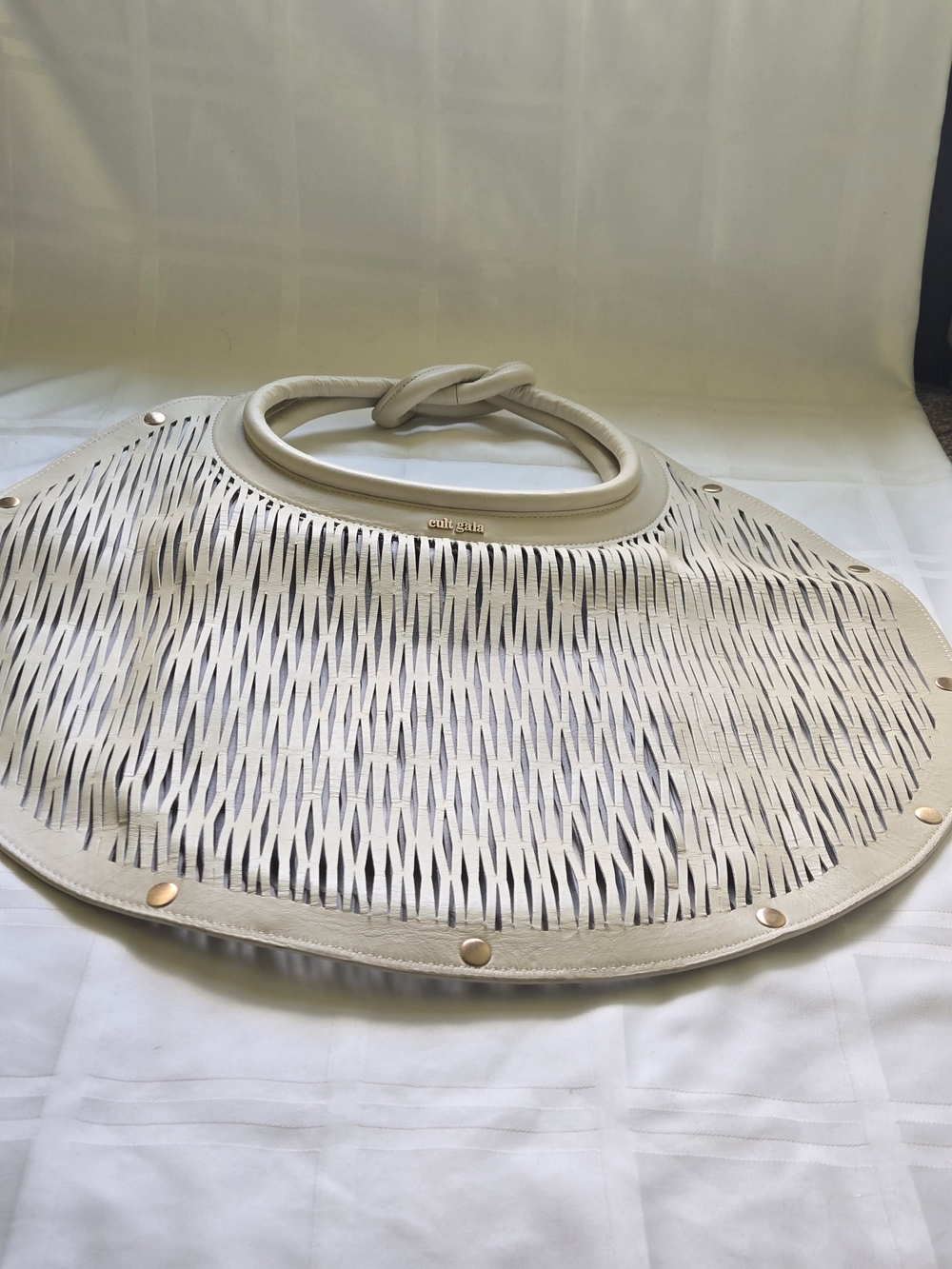 NWOT Cult Gaia Adina Large Perforated Leather Bag - Picture 11 of 13